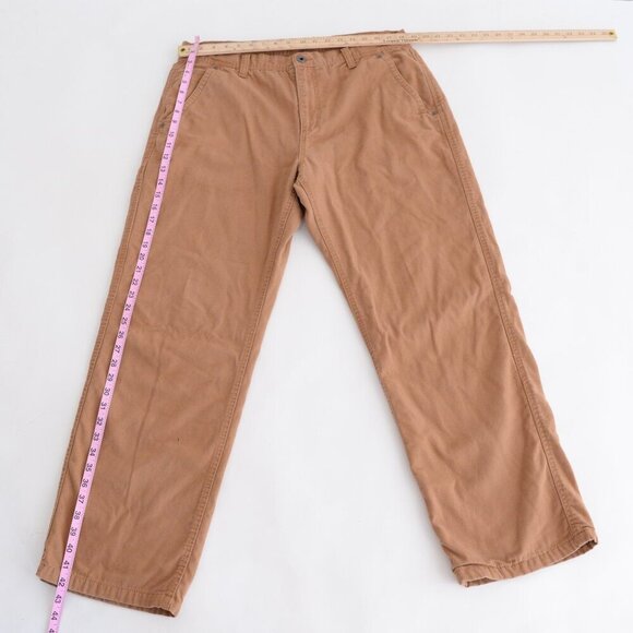 32 Degrees Heat Tan Heavyweight Cotton Lined Carpenter Dungarees Pants 38X32 - Picture 2 of 14